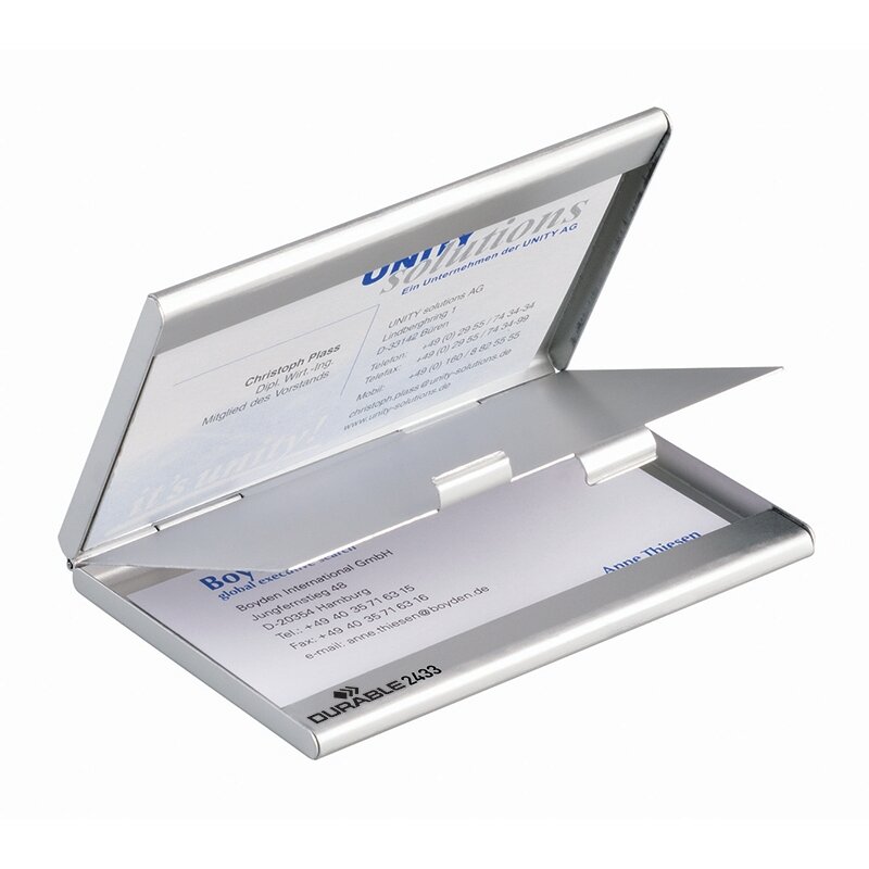 Dėkliukas vizitinėms kortelėms DURABLE, 90 x55 mm 1 Dėkliukas vizitinėms kortelėms DURABLE, 90 x55 mm 1