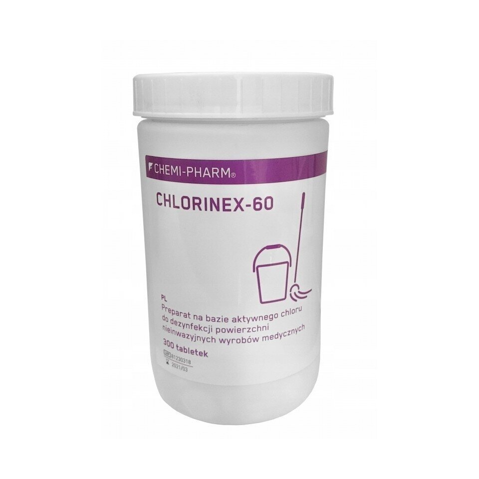 Dezinfekuojanti priemonė paviršiams, tabletėmis CHLORINEX-60, 300vnt