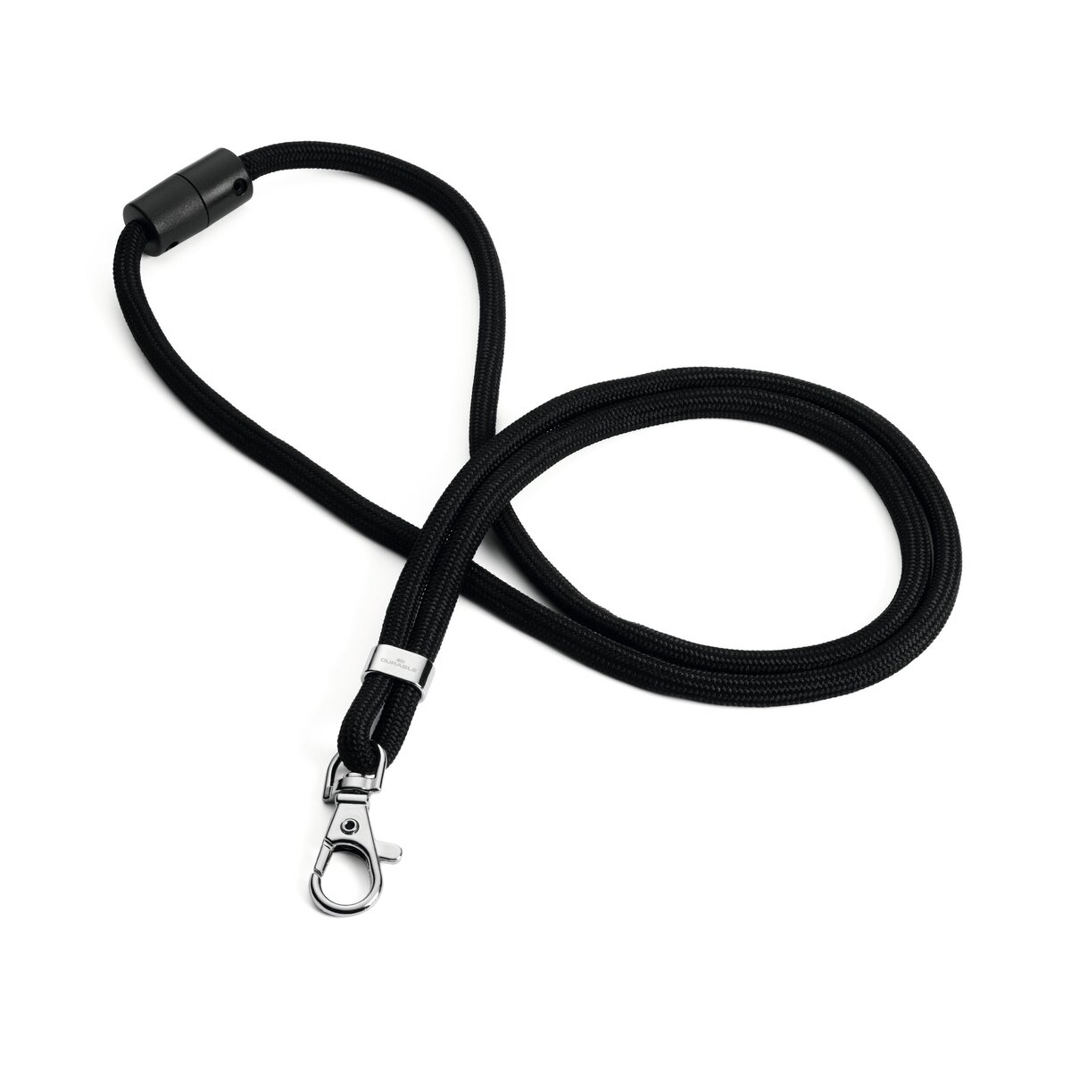 Dirželis vardinei kortelei DURABLE su metaliniu segtuku, juoda, 10 vnt Dirželis vardinei kortelei DURABLE su metaliniu segtuku, juoda, 10 vnt
