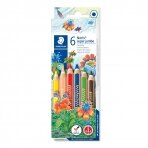 Didžiuliai spalvoti pieštukai STAEDTLER SUPER JUMBO NORIS CLUB 129, 6 spalvos