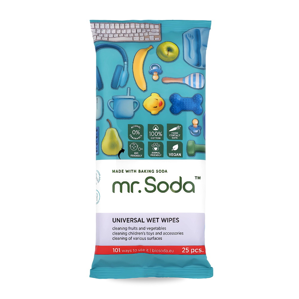 Drėgnos servetėlės MR.SODA universalios, 25vnt
