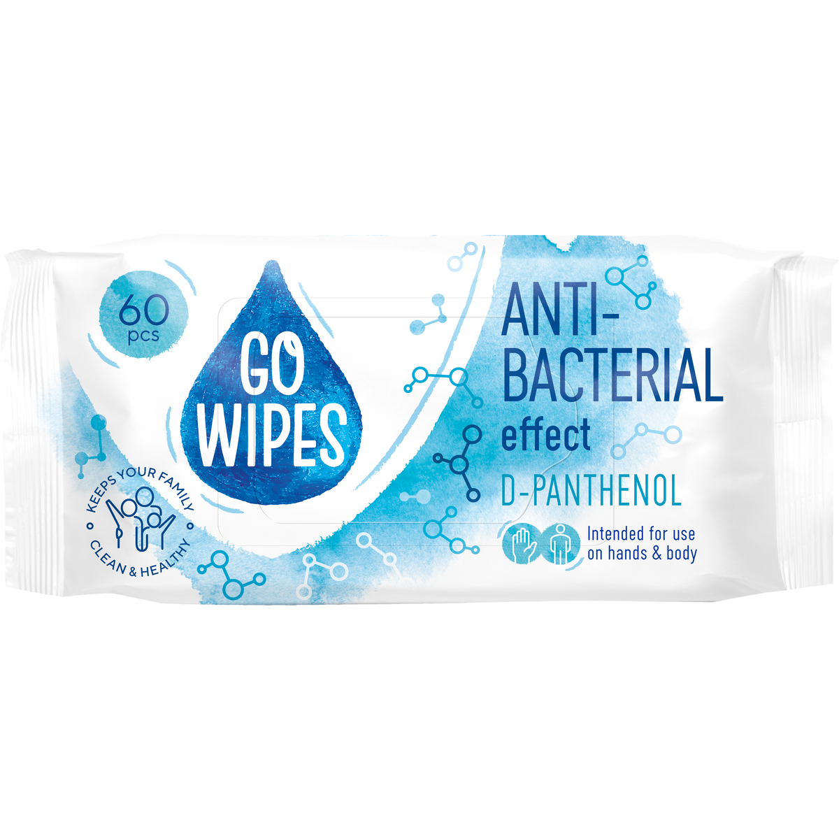 Drėgnos servetėlės GOWIPES Antibact D-Panthenol 60 vnt. Drėgnos servetėlės GOWIPES Antibact D-Panthenol 60 vnt.