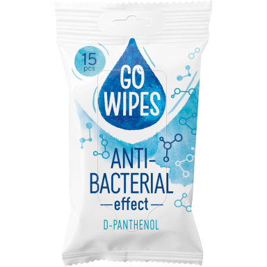 Drėgnos servetėlės GOWIPES Antibact D-Panthenol 15 vnt Drėgnos servetėlės GOWIPES Antibact D-Panthenol 15 vnt