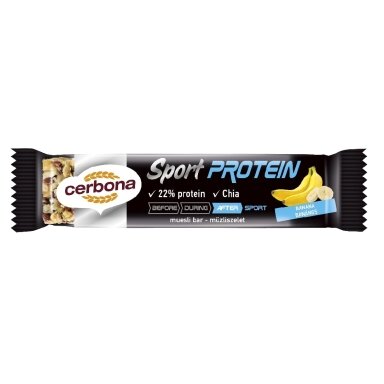Dribsnių batonėlis CERBONA SPORT Protein, su bananais ir baltymais, 35 g Dribsnių batonėlis CERBONA SPORT Protein, su bananais ir baltymais, 35 g