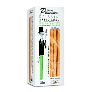 Duonos lazdelės BUON PIEMONTESI Rosmarino, su rozmarinų ir ryžių aliejumi, 120 g