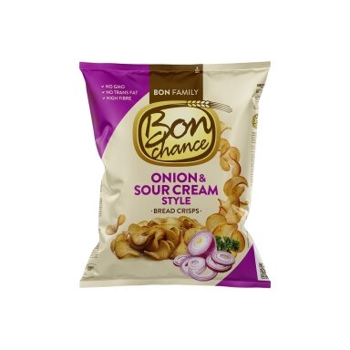 Duonos traškučiai BON CHANCE, su grietine ir svogūnais, 120 g