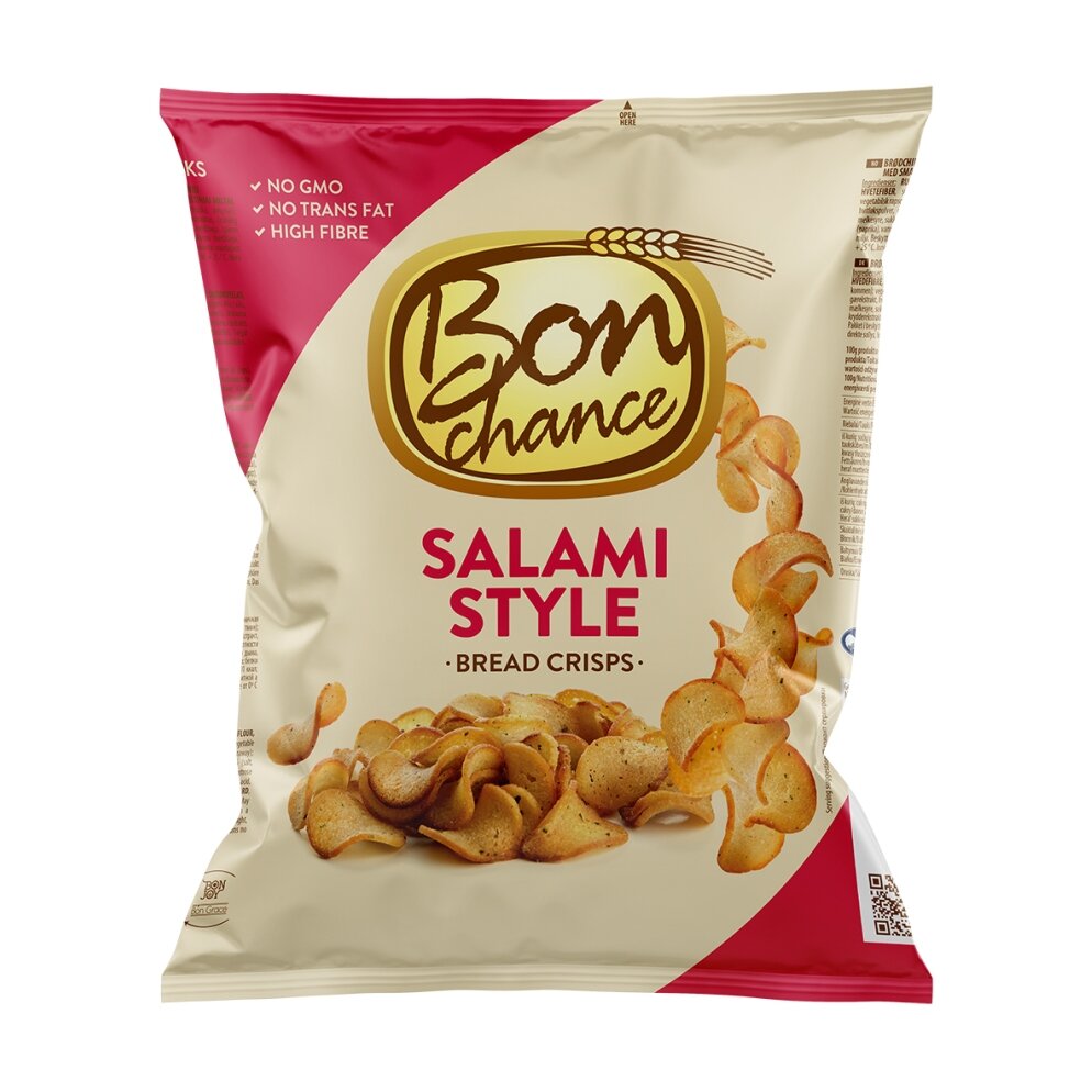 Duonos traškučiai BON CHANCE, su saliamiu, 120 g