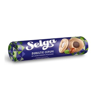 Dvigubi sausainiai SELGA su lazdyno riešutų įdaru, 205 g