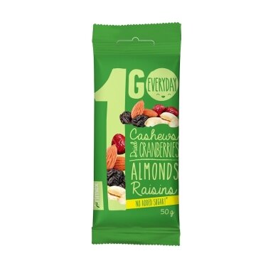 Džiovintų uogų ir riešutų mišinys 1GO, 50 g