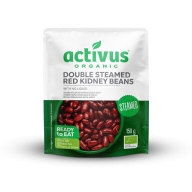 Ekologiškos raudonosios pupelės be skysčio ACTIVUS, plast. maišelyje, 150g LT-EKO-001 Ekologiškos raudonosios pupelės be skysčio ACTIVUS, plast. maišelyje, 150g LT-EKO-001