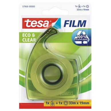 Ekologiška lipni juostelė TESA Film eco & clear, su dėklu, 19mm x 33m, skaidri 1