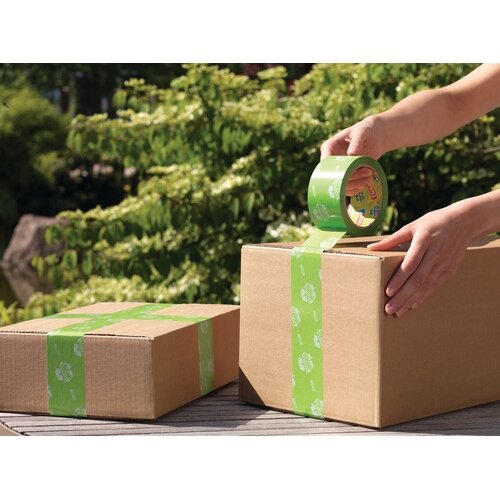Ekologiška ir stipri pakavimo juosta TESAPACK Eco & Strong, 66m x 50mm, žalios sp. 1