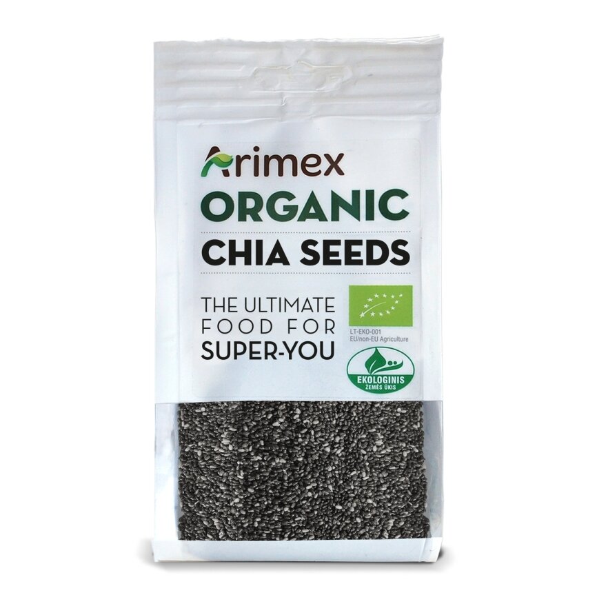 Ekologiškos ispaninio šalavijo chia sėklos ARIMEX Organic, 200g Ekologiškos ispaninio šalavijo chia sėklos ARIMEX Organic, 200g