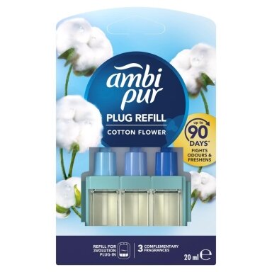 Elektrinio oro gaiviklio pakeitiklis AMBI PUR 3Vol Cotton RF, 20ml Elektrinio oro gaiviklio pakeitiklis AMBI PUR 3Vol Cotton RF, 20ml