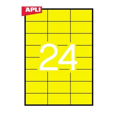 Etiketiniai lipdukai APLI, 70 x 37 mm, A4, 24 lipdukai lape, 20 lapų