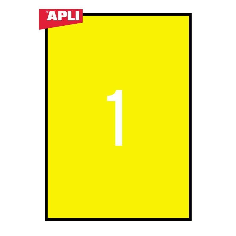 Etiketiniai lipdukai APLI, 210 x 297 mm, A4, 1 lipdukai lape, 20 lapų 1