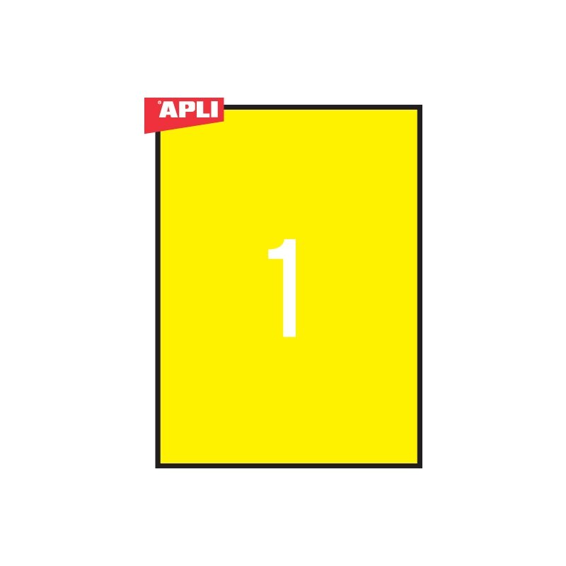 Etiketiniai lipdukai APLI, 210 x 297 mm, A4, 1 lipdukai lape, 20 lapų 2