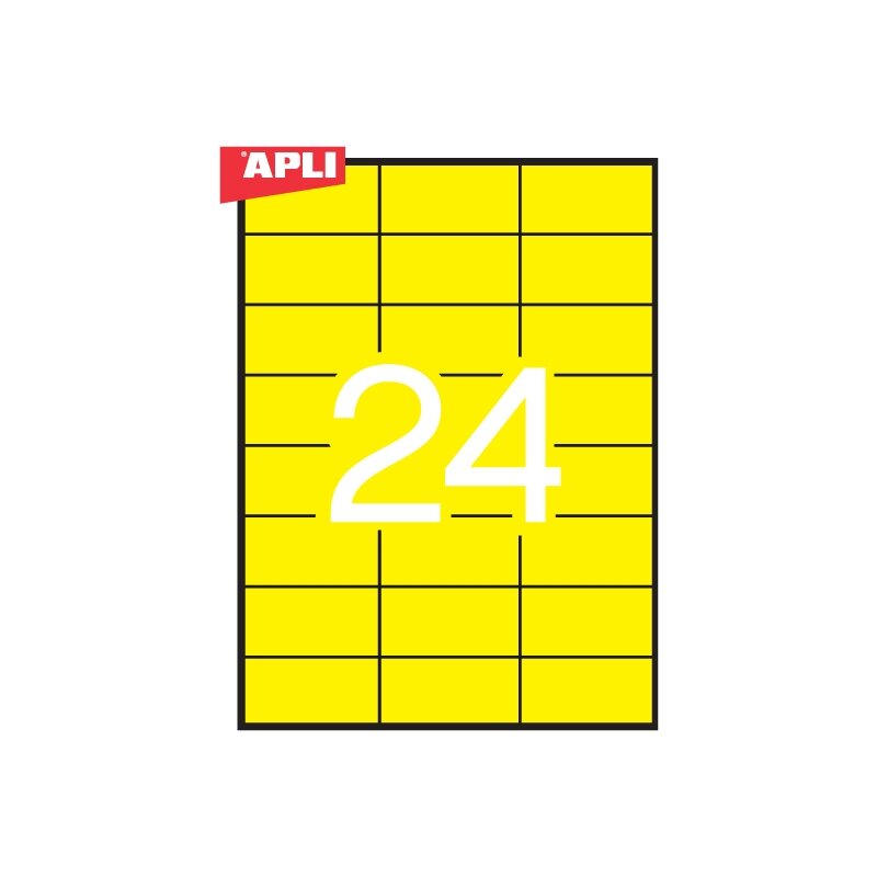 Etiketiniai lipdukai APLI, 70 x 37 mm, A4, 24 lipdukai lape, 20 lapų 2