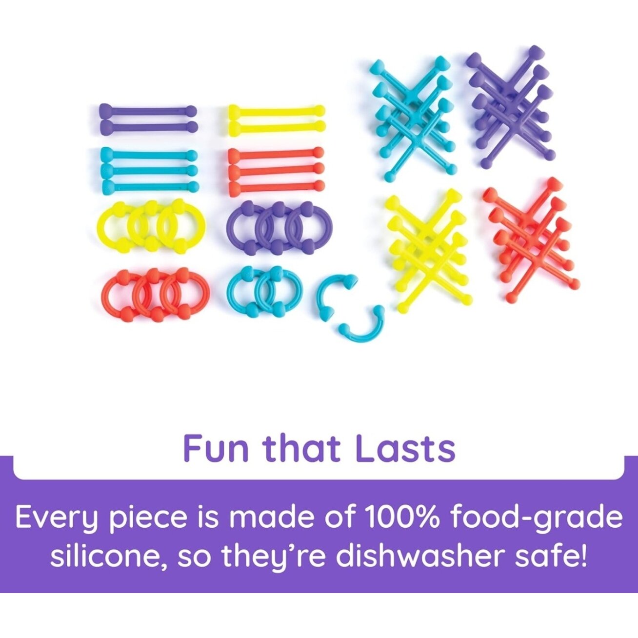 Fat Brain Toys Plip Kit – silikoninis konstruktorius 1 Fat Brain Toys Plip Kit – silikoninis konstruktorius 1