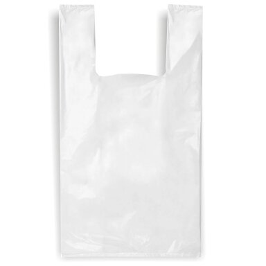 Fasavimo maišeliai su rankenelėmis, balti, 30 / 8 x 55 cm, 20 mk, 100 vnt., 0,82 kg Fasavimo maišeliai su rankenelėmis, balti, 30 / 8 x 55 cm, 20 mk, 100 vnt., 0,82 kg