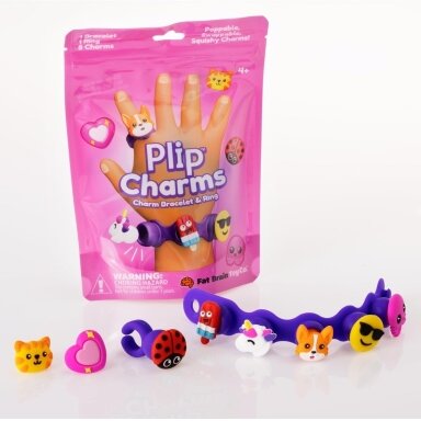 Fat Brain Toys Plip Charms silikoninė apyrankė - rožinė Fat Brain Toys Plip Charms silikoninė apyrankė - rožinė