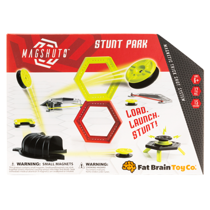 Fat Brain Toys Magshuto Stunt Park – magnetinių triukų ir taiklumo rinkinys Fat Brain Toys Magshuto Stunt Park – magnetinių triukų ir taiklumo rinkinys