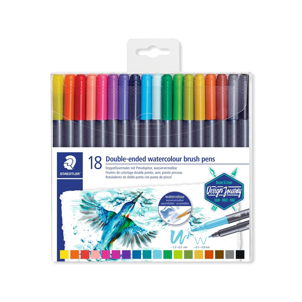 Flomasteriai STAEDTLER, dvipusiai, 18 vnt. 1