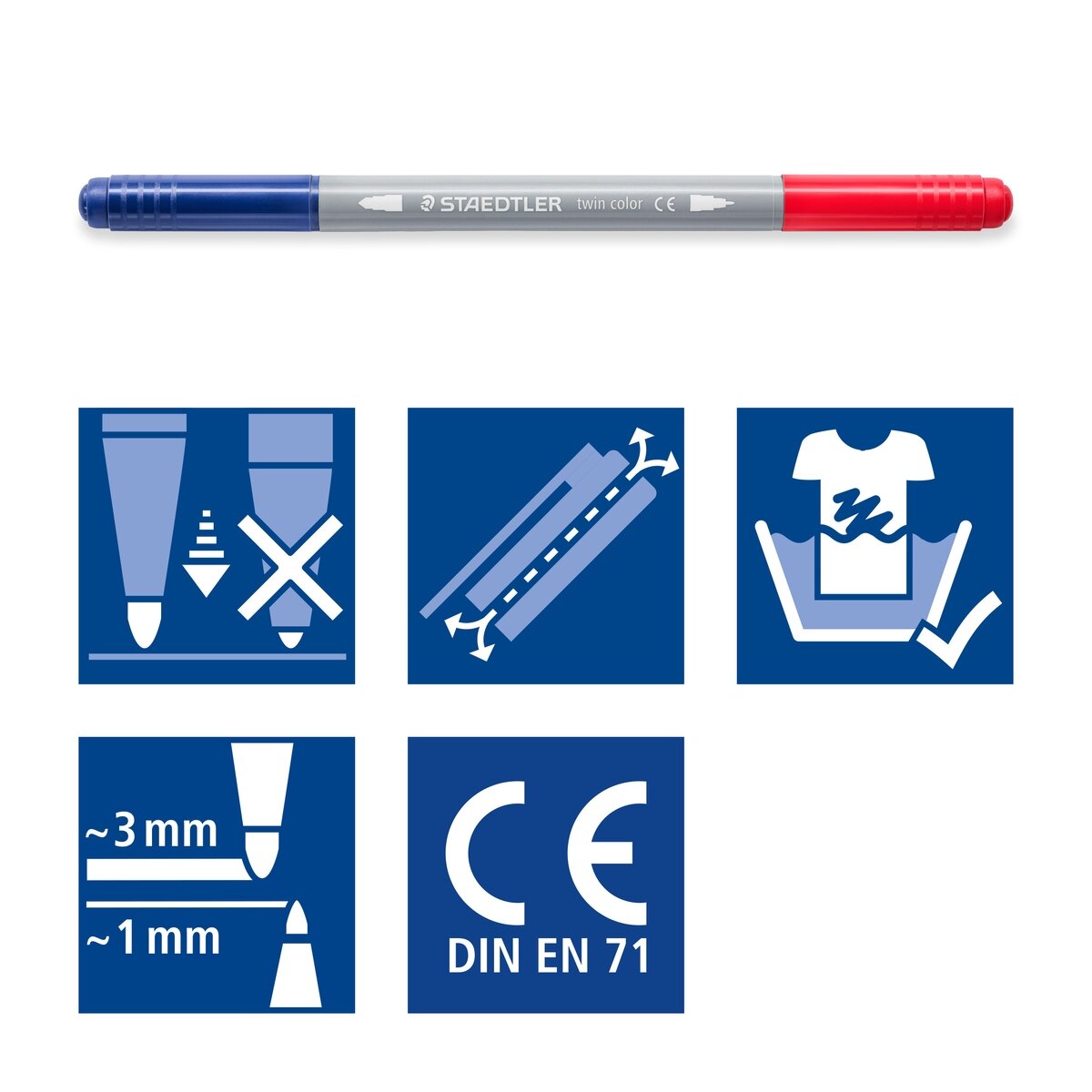 Flomasteriai STAEDTLER, dvipusiai, dvispalviai, 10 vnt. 5 Flomasteriai STAEDTLER, dvipusiai, dvispalviai, 10 vnt. 5