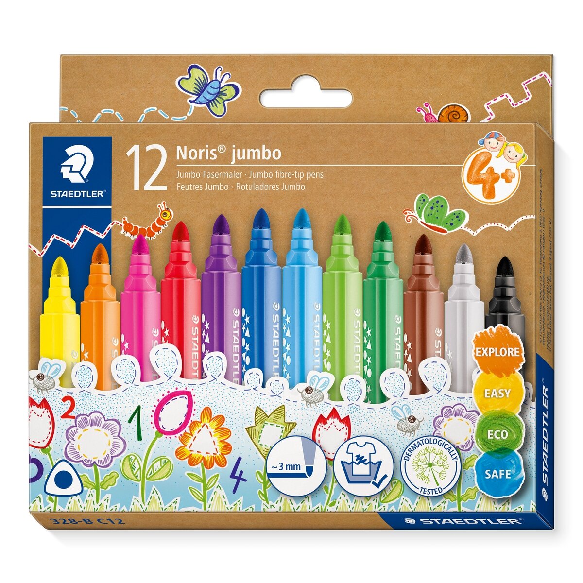 Flomasteriai STAEDTLER Noris Jumbo, 12 vnt. Flomasteriai STAEDTLER Noris Jumbo, 12 vnt.