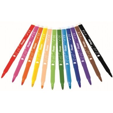 Flomasteriai PENTEL ARTS, 12 spalvų 1