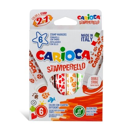 Flomasteriai-antspaudukai CARIOCA, 6 spalvos Flomasteriai-antspaudukai CARIOCA, 6 spalvos