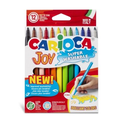 Flomasteriai CARIOCA JOY, 12 vnt., popierinė pakuotėje