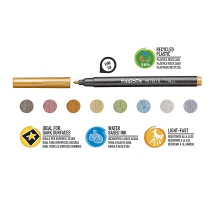 Flomasteriai CARIOCA Metallic FineMarkers, 8 vnt. 1 Flomasteriai CARIOCA Metallic FineMarkers, 8 vnt. 1
