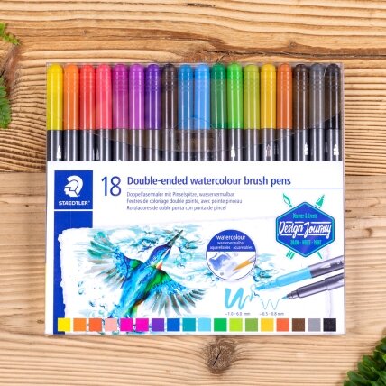 Flomasteriai STAEDTLER, dvipusiai, 18 vnt.