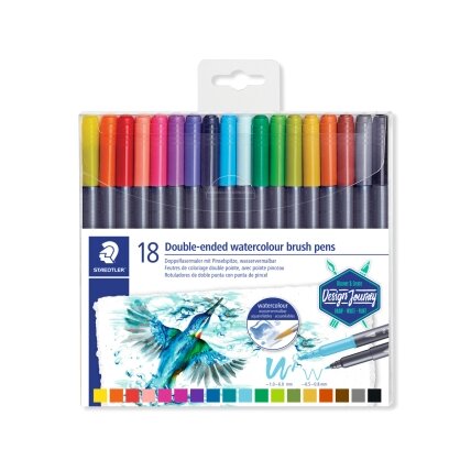 Flomasteriai STAEDTLER, dvipusiai, 18 vnt. 1