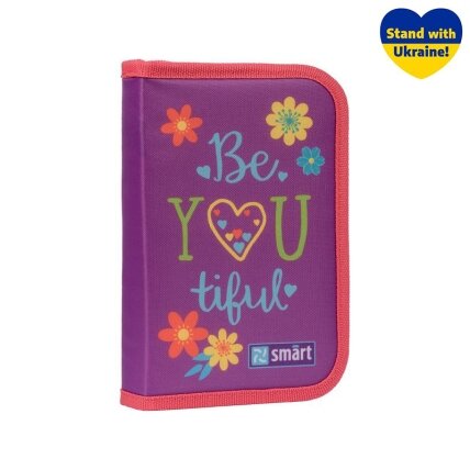 Forminis penalas su vienu skyriumi, dviem atvartais SMART HP-04 "BeYoutiful!", violetinės sp. Forminis penalas su vienu skyriumi, dviem atvartais SMART HP-04 "BeYoutiful!", violetinės sp.