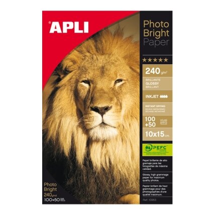 Foto popierius APLI BRIGHT PRO, 10 x 15 cm, 240 g/m2, 150 lapų Foto popierius APLI BRIGHT PRO, 10 x 15 cm, 240 g/m2, 150 lapų