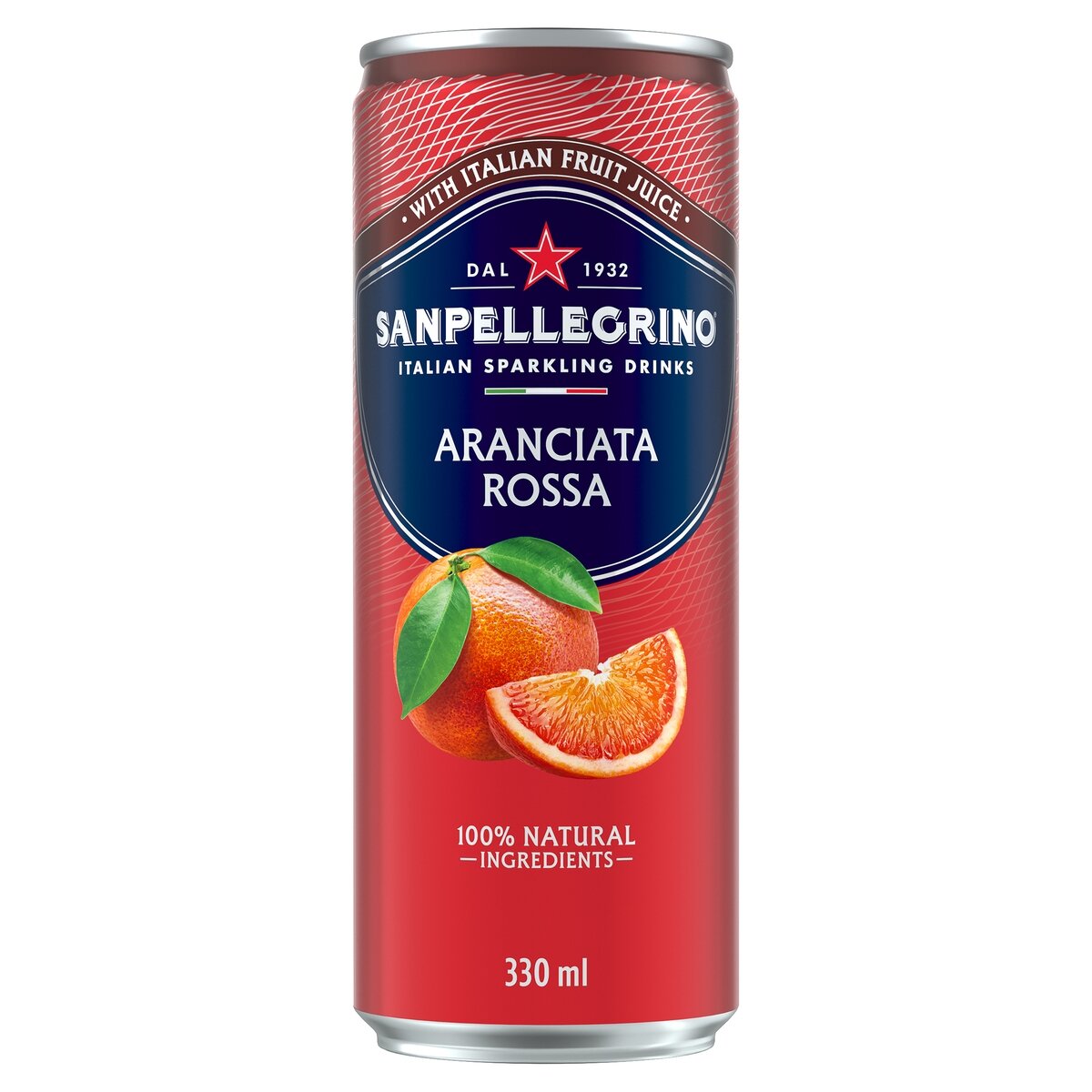 Gaivusis gazuotas gėrimas SAN PELLEGRINO Aranciata Rossa, 0.33l, skardinė, D Gaivusis gazuotas gėrimas SAN PELLEGRINO Aranciata Rossa, 0.33l, skardinė, D