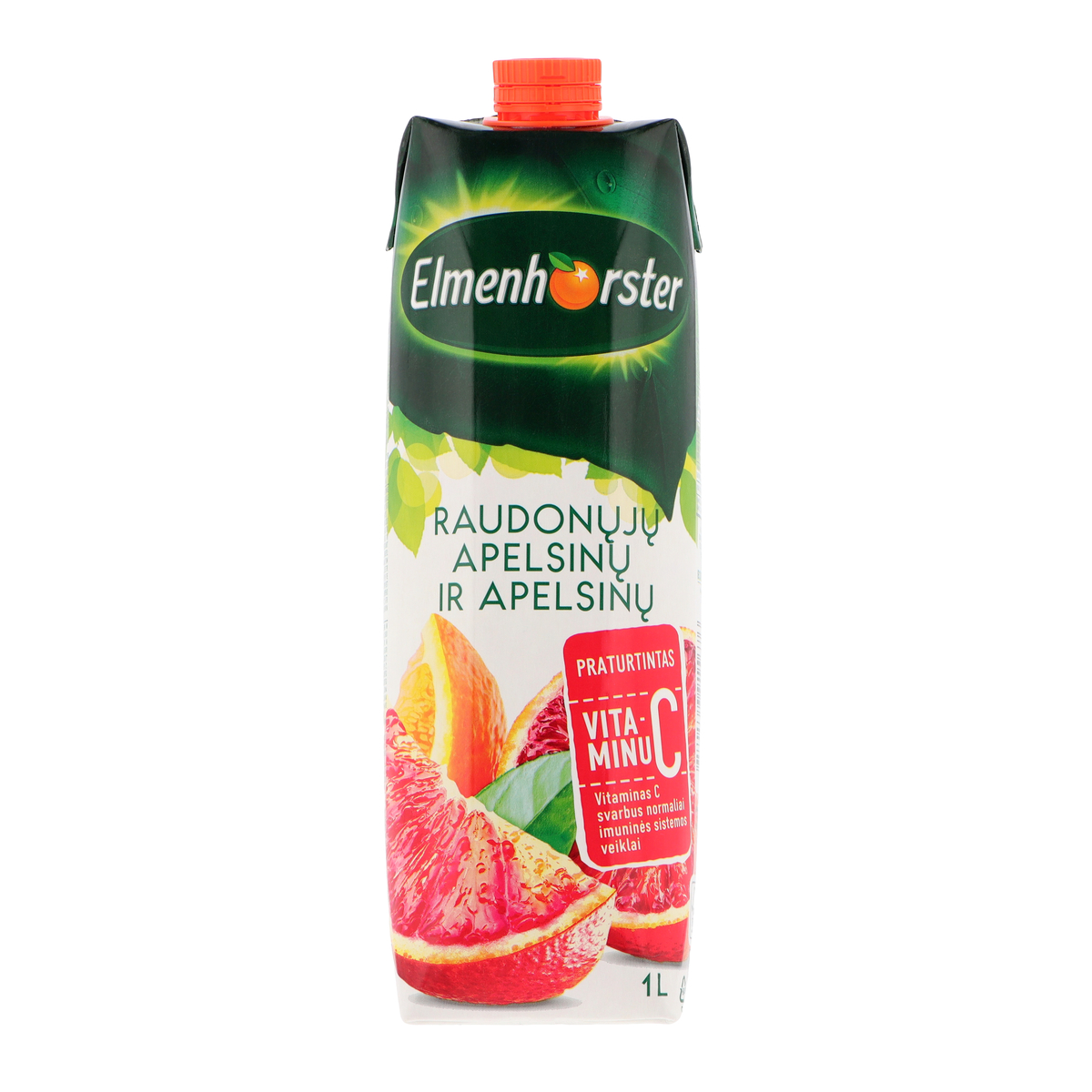 Gaivusis rausvųjų greipfrutų gėrimas ELMENHORSTER Naturina, su vaisių minkštimu, 25%, 1 l Gaivusis rausvųjų greipfrutų gėrimas ELMENHORSTER Naturina, su vaisių minkštimu, 25%, 1 l