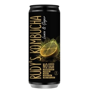 Gaivusis arbatos gėrimas RUDY'S Kombucha, citrinų ir imbierų skonio, 0,33 l, skardinė Gaivusis arbatos gėrimas RUDY'S Kombucha, citrinų ir imbierų skonio, 0,33 l, skardinė