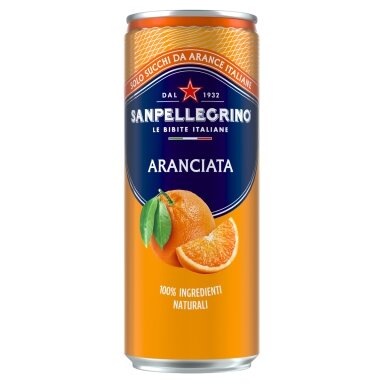Gaivusis gazuotas gėrimas SAN PELLEGRINO Aranciata, 0.33l, skardinė, D Gaivusis gazuotas gėrimas SAN PELLEGRINO Aranciata, 0.33l, skardinė, D