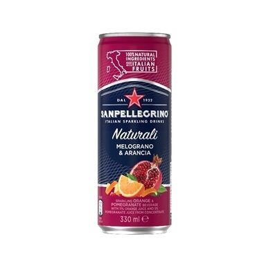 Gaivusis gazuotas gėrimas SAN PELLEGRINO Melograno E Arancia, 0.33l, skardinė, D Gaivusis gazuotas gėrimas SAN PELLEGRINO Melograno E Arancia, 0.33l, skardinė, D