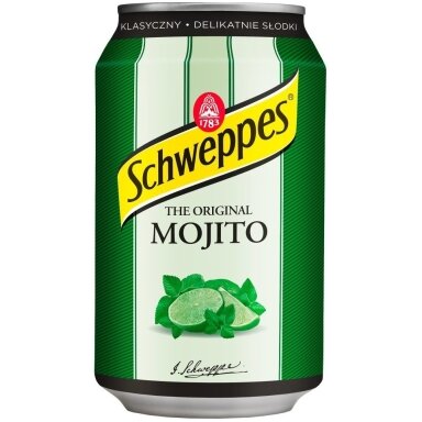 Gaivusis gazuotas gėrimas SCHWEPPES Mojito, 0.33l Gaivusis gazuotas gėrimas SCHWEPPES Mojito, 0.33l