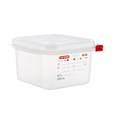 Gastro talpa AIRTIGHT GN1/6, su dangčiu, PP, 1,7 l, H 10 cm, vnt