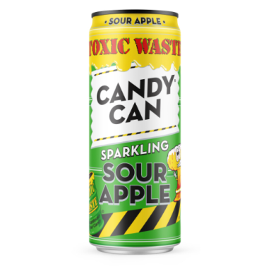 Gazuotas gaivusis gėrimas CANDY CAN x Toxic Waste Sour Apple, 0.33 l