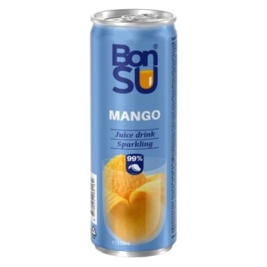 Gazuotas mangų sulčių gėrimas BONSU (99%), 0.33 l D Gazuotas mangų sulčių gėrimas BONSU (99%), 0.33 l D