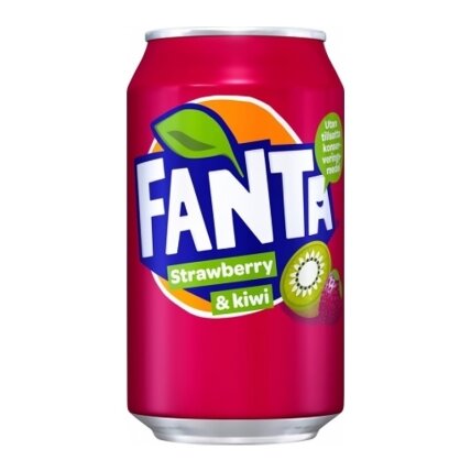 Gaivusis gėrimas FANTA Strawberry & Kiwi, gazuotas, 0, 33 l, skardinė, D Gaivusis gėrimas FANTA Strawberry & Kiwi, gazuotas, 0, 33 l, skardinė, D