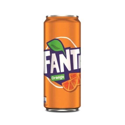 Gazuotas apelsinų skonio gaivusis gėrimas FANTA, 0.33l, skardinė D Gazuotas apelsinų skonio gaivusis gėrimas FANTA, 0.33l, skardinė D