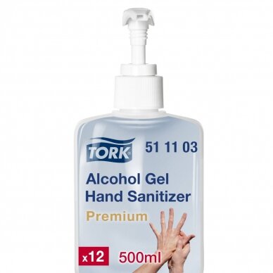 Gelinis rankų dezinfekantas TORK su pompa, 511103, 500 ml 1