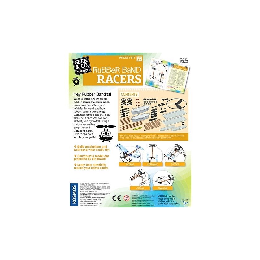 Geek&Co mokslinis rinkinys Rubber Band Racers 2 Geek&Co mokslinis rinkinys Rubber Band Racers 2